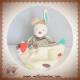 SOS SAUTHON DOUDOU LAPIN PLAT TINOO ECRU TAUPE CAROTTE ROUGE