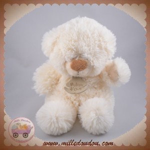 HISTOIRE D'OURS SOS DOUDOU OURS POIL ECRU BLANC COTON 20 CM