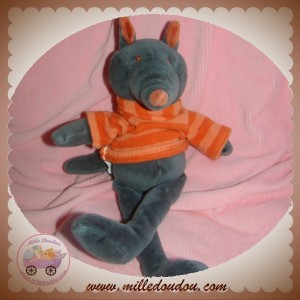 MOULIN ROTY SOS DOUDOU LOUP NOIR PULL ORANGE GRANDE FAMILLE