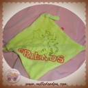 DISNEY SOS DOUDOU MOUCHOIR PLAT VERT TIGROU WINNIE NOEUD CARREFOUR FRIENDS