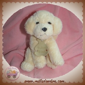 HISTOIRE D'OURS SOS DOUDOU PETIT CHIEN ECRU ASSIS