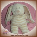 NICOTOY SOS DOUDOU LAPIN ECRU RAYE BEIGE COL