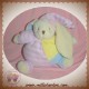 CMP SOS DOUDOU LAPIN ECRU BOULE JAUNE RAYE ROSE ETOILE