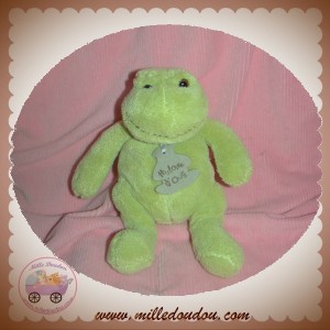 HISTOIRE D'OURS SOS DOUDOU GRENOUILLE VERTE EPONGE FRIMOUSSE 20 CM