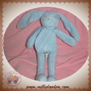 SERGENT MAJOR SOS DOUDOU LAPIN BLEU ECHARPE JAMBES TISSU RAYE