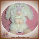 ETAM SOS DOUDOU LAPIN POIL BLANC ECRU ROSE BOUT BEIGE