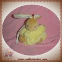 KALOO SOS DOUDOU LAPIN PLUME JAUNE ACCROCHE TETINE 11 CM