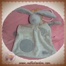 BABYNAT BABY NAT SOS DOUDOU LAPIN GRIS PLAT MOUCHOIR CARRE ROND NOEUD