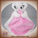 DISNEY SOS DOUDOU CHAT MARIE ARISTOCHAT PLAT MOUCHOIR ROSE LISERET BLANC