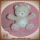 ORCHESTRA SOS DOUDOU OURS GRIS ASSIS VENTRE BLANC NOEUD ROSE