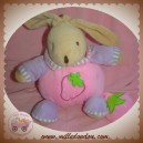 MGM SOS DOUDOU LAPIN BEIGE BOULE ROSE FRAISE MUSICAL