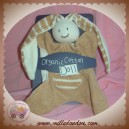 KEPTIN JR SOS DOUDOU LAPIN EPONGE RAYE BEIGE MARRON ECRU BLANC