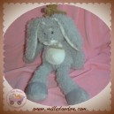 HISTOIRE D'OURS SOS DOUDOU LAPIN GRIS CLAIR BLANC