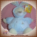 AUCHAN SOS DOUDOU OURS ECRU BOULE BLEU DEGUISE LAPIN SNC OIA