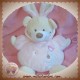 AUCHAN SOS DOUDOU OURS ECRU BOULE ROSE DEGUISE LAPIN SNC OIA 24 cm