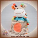 NICOTOY SOS DOUDOU GIRAFE GRIS PLAT ROND DOS ORANGE ECHARPE