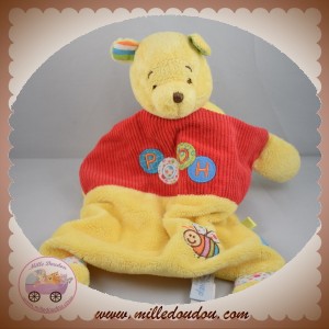 DISNEY DOUDOU WINNIE L'OURSON OURS PLAT JAUNE ROUGE ABEILLE SOS