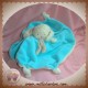 AJENA SOS DOUDOU POUPEE FILLE CACHE CACHE BLEU TURQUOISE ECRU