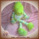 MAXITA SOS DOUDOU CROCODILE VERT RAYE TISSU BAVOIR A BRODER