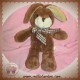 NICOTOY SIMBA SOS DOUDOU LAPIN MARRON FOULARD NOEUD CARREAUX