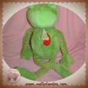 HISTOIRE D'OURS SOS DOUDOU GRENOUILLE VERTE EPONGE RAYE ROUGE POIS