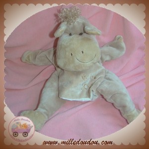 HISTOIRE D'OURS SOS DOUDOU CHEVAL MARIONNETTE GRIS TAUPE