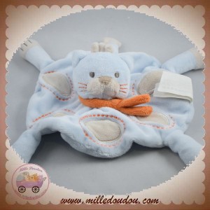 KIMBALOO SOS DOUDOU CHAT PLAT ROND BLEU GRIS ORANGE