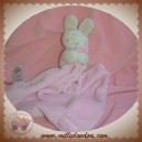 MARKS & SPENCER SOS DOUDOU LAPIN BLANC MOUCHOIR ROSE M&S