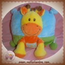 KIABI SOS DOUDOU GIRAFE ORANGE JAUNE COUSSIN BLEU P'TITE TRIBU 