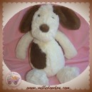 JELLYCAT SOS DOUDOU CHIEN MARRON BLANC ECRU POIL