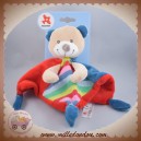 NICOTOY SOS DOUDOU OURS PLAT BLEU VERT ROUGE TRICOT