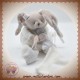 DOUDOU ET COMPAGNIE SOS LAPIN GRIS CORPS BLANC MOUCHOIR CELESTE DC2399