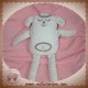 BRIOCHE SOS DOUDOU CHIEN MOUTON QUASI PLAT BLANC RAYE GRIS VERT DORMEUR