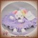 KIMBALOO SOS DOUDOU SOURIS PLAT ROBE OVAL VIOLET FLEUR ROSE