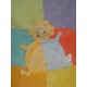 SIPLEC DOUDOU PELUCHE LION PLAT JAUNE BLEU