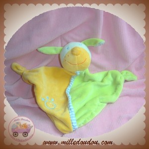 BABY CLUB SOS DOUDOU CHIEN PLAT VERT JAUNE EMPREINTE