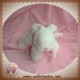 JACADI SOS DOUDOU LAPIN BONBON ALLONGE BLANC ROSE 15 cm