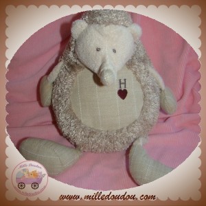 DIMPEL SOS DOUDOU HERISSON HUMPHREY GRIS LIN TAUPE 30 CM