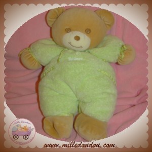 TAKINOU SOS DOUDOU OURS BEIGE CORPS PLUME VERT