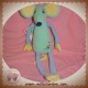 MARKS & SPENCER SOS DOUDOU SOURIS VERTE BLEU JAUNE FLEURS M&S