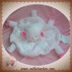 KIMBALOO SOS DOUDOU MOUTON BLANC PLAT ROND ROSE CLAIR NUAGE BRIOCHE