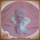 DOUDOU ET COMPAGNIE SOS OURS VIOLET MOUCHOIR BLANC ATTACHE TETINE