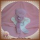 DOUDOU ET COMPAGNIE SOS OURS VIOLET MOUCHOIR BLANC ATTACHE TETINE