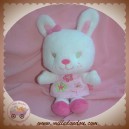 KIMBALOO SOS DOUDOU LAPIN BLANC ROBE ROSE FLEURS