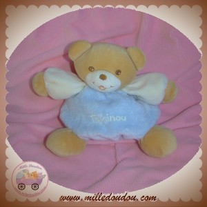 TAKINOU SOS DOUDOU OURS BEIGE CORPS BOULE PLUME BLEU