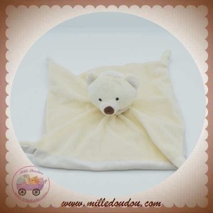 LES CHATOUNETS SOS DOUDOU OURS PLAT BLANC ECRU