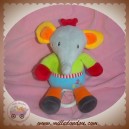 BABY CLUB SOS DOUDOU ELEPHANT GRIS VERT ROUGE 123 MUSICAL