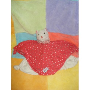 KATHE KRUSE DOUDOU CHAT CORPS PLAT ROUGE ECRU BLANC