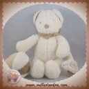 NICOTOY SOS DOUDOU OURS BLANC POILS BEIGE FOULARD EVEIL