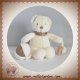 NICOTOY SOS DOUDOU OURS BLANC POILS BEIGE FOULARD EVEIL